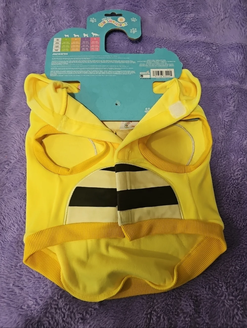 Original Squishmallows  Sunny the bee Pet‎ Hoodie Costume/Sweater Small